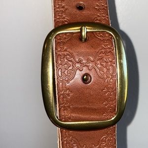 Treasure & Bond Gold Tone Buckle Genuine Leather Brown Belt Western Inspired